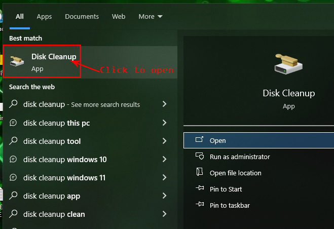 clear cache on the computer with disk cleanup